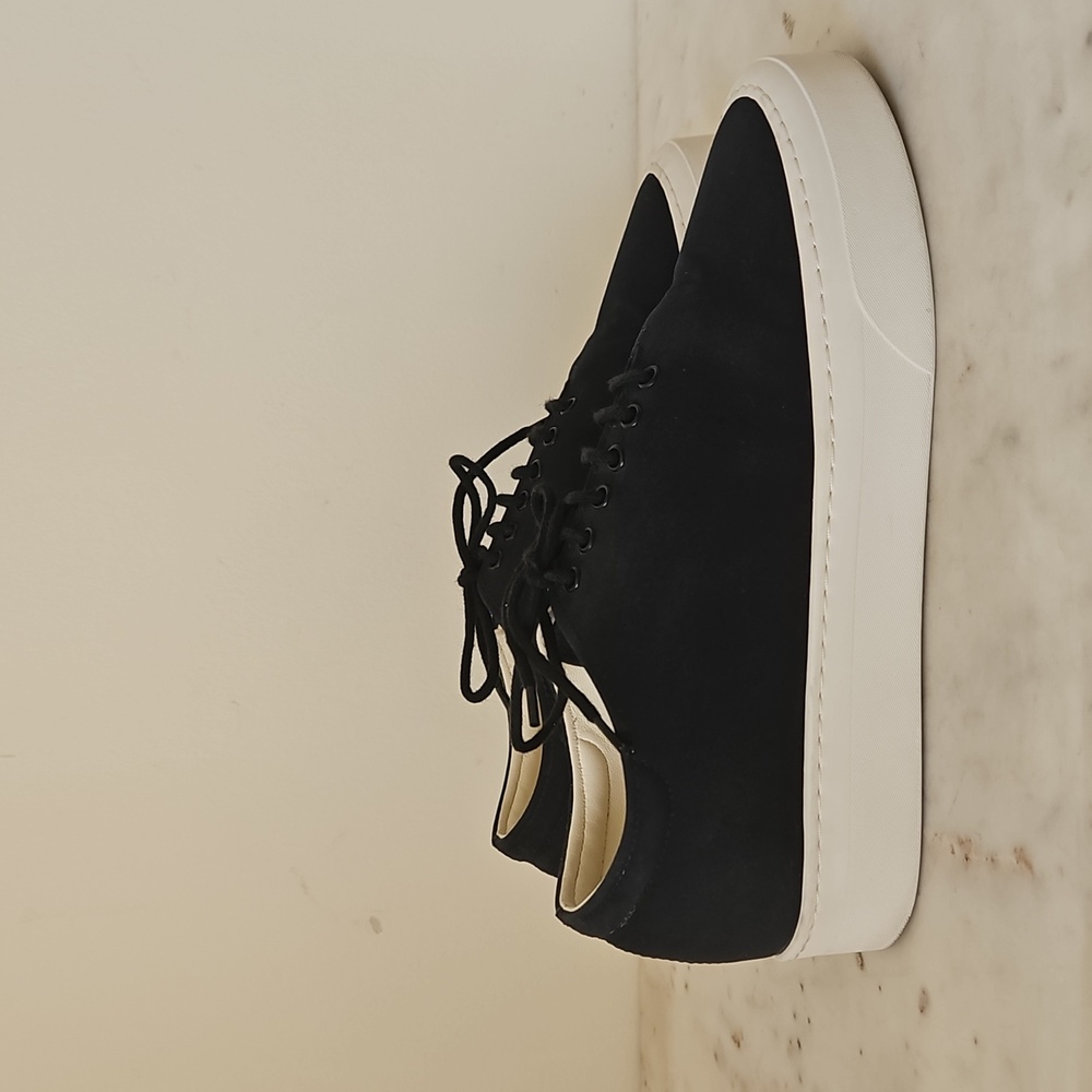 THE ROW: Black Mary H Minimalist Sneakers - Picture 3 of 9
